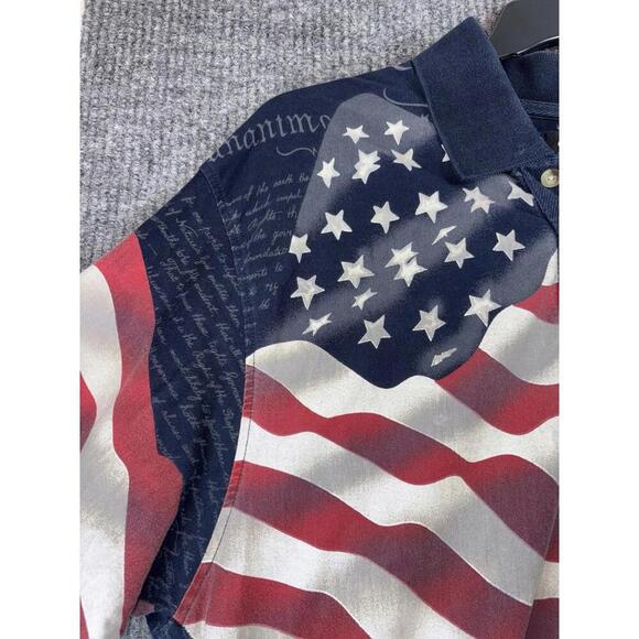Men's Cotton Traders Sport American Flag Constitution Short Sleeve Polo Size XL - Picture 6 of 15